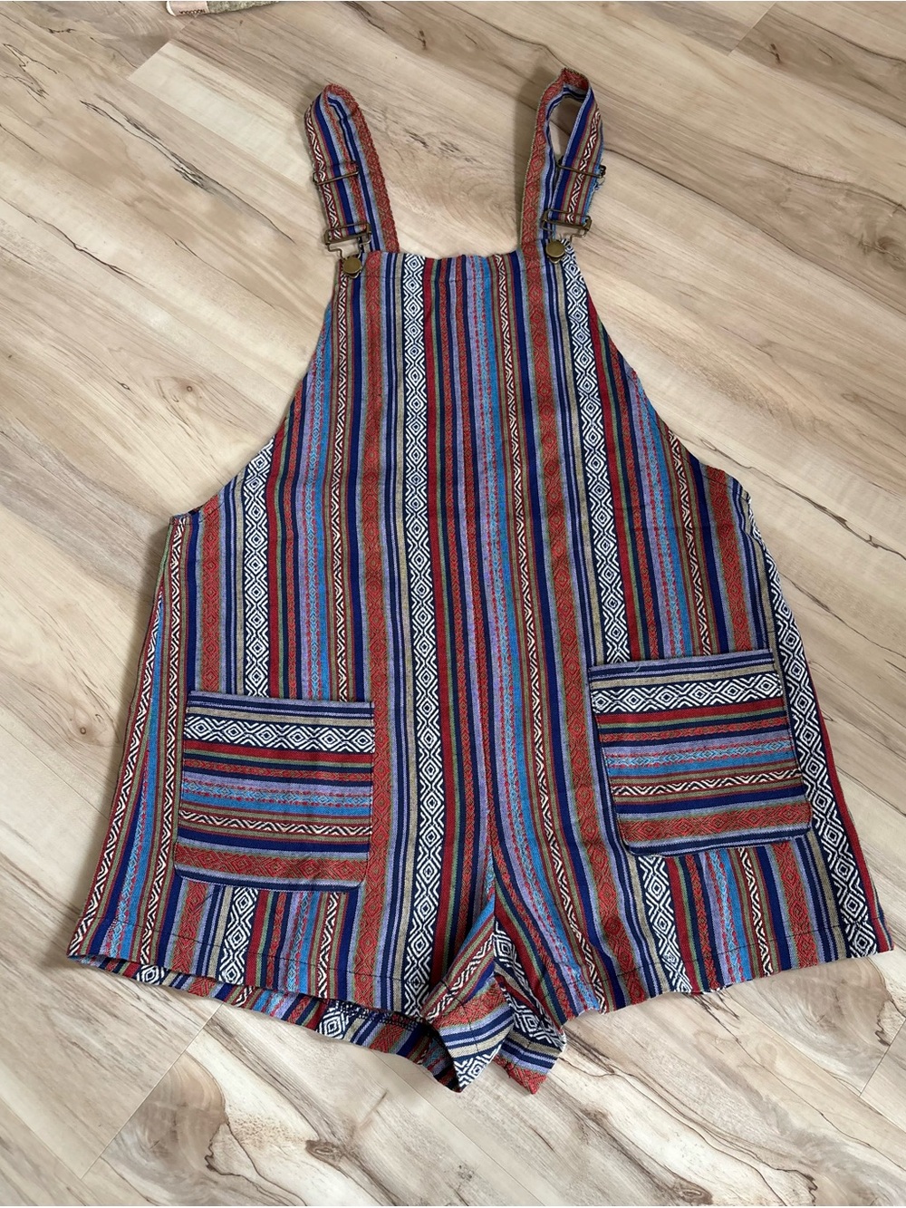 Striped Multicolor Boho Romper Overalls